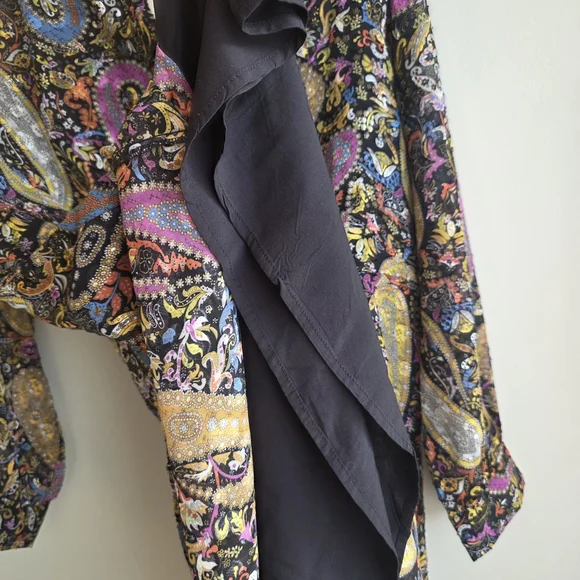 NWT Esqualo Paisley Long Sleeve Midi Dress - Size 12 Boho Chic - Picture 14 of 16